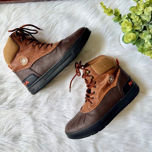 Nautica Waterproof Insulated Duck Lace-Up Brown Cold Weather Snow Boots Size 10 - Picture 7 of 14